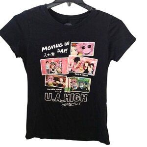 My Hero Academia U.A. High Licensed Black Graphic Tee Shirt Womens L